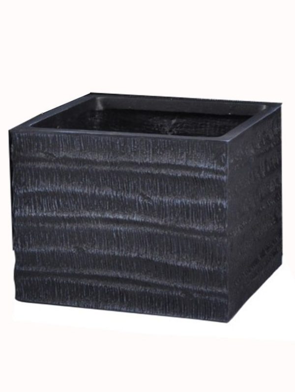 Black Clayfibre Square pot GVC