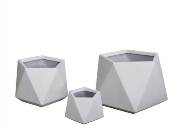 Fiber Clay Hexagonal Shape Plant Pots ZB