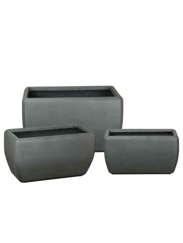 Clayfibre Pot Rectangular  Black 1123 GRV