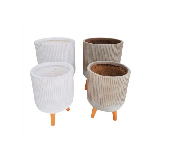 Fiber Planter With Stand GRV9