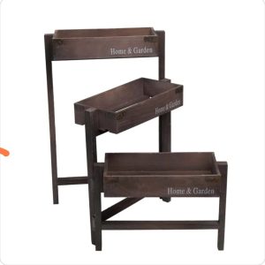 Rectangular 3-Tiered Solid Wood Plant Stand YD