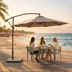 Cantilever Patio Hanging Umbrella with Base